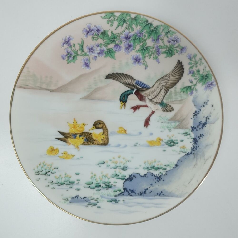 Phoenix Porcelain Seasonal Summer Solstice by Zeng 8.5in Porcelain Gold Rim LE